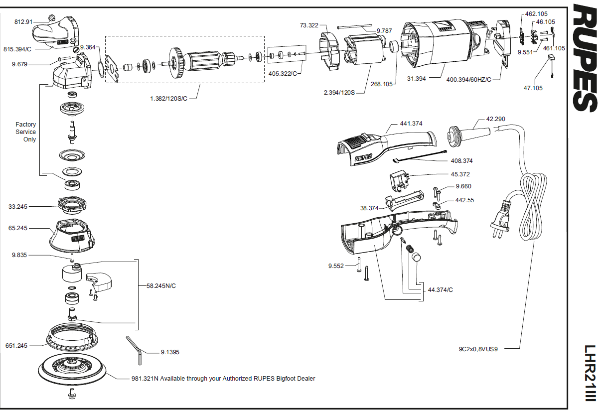 RUPES Repair Parts  Factory Direct Parts for RUPES tools