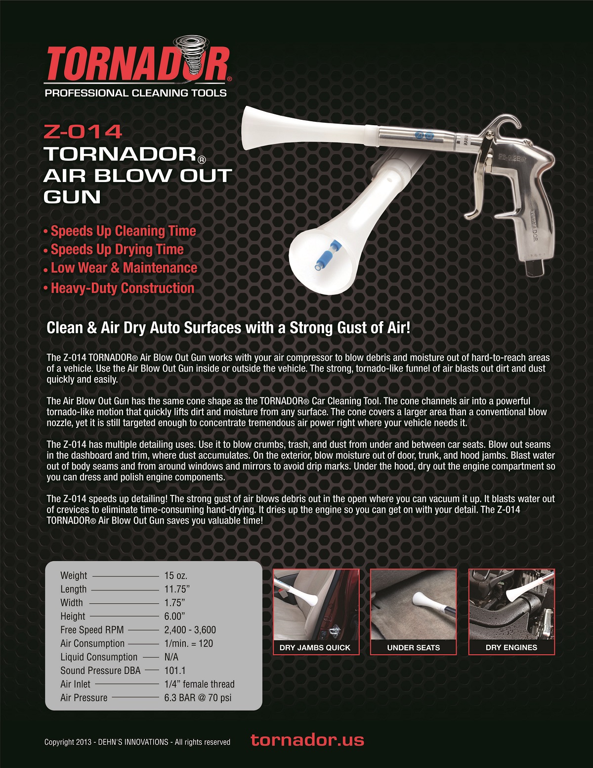 Tornador Air Blow Gun Z-014 Dry Cleaning Gun Tornado Bassic