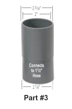 2" to 1 1/2" Connector Non-Swivel