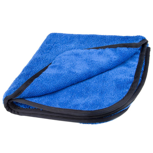 16" x 24" Plush Heavy Hemmed Microfiber Towel - Blue/Black