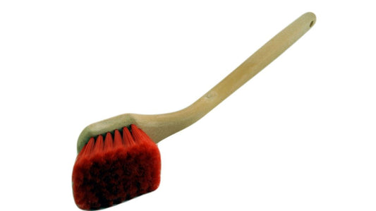 18" Red Chemical Resistant Curved Wash Brush