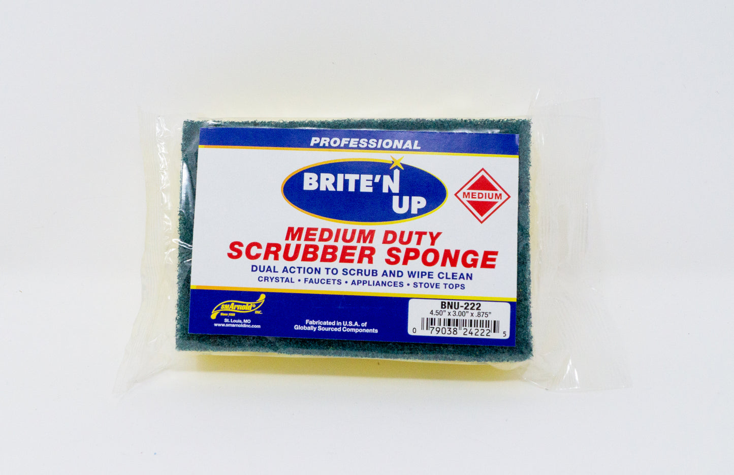 SM Arnold 4 1/2" x 3" x 1" Scrubber Sponge